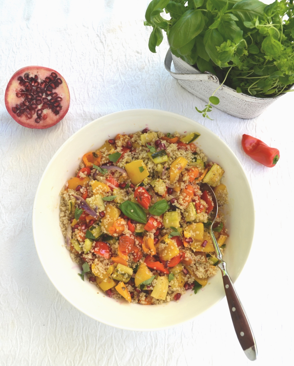 Mediterranean Quinoa Salad with Roasted Vegetables and Pomegranate 3